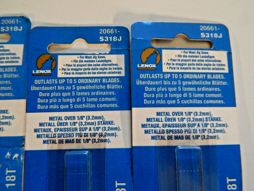 Lot of 10 Lenox 3"x3/8"x 18T No.20661-S318J for Metal (New Old Stock) USA Made - Picture 2 of 5