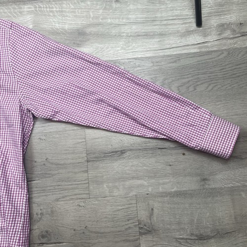 Peter Millar x Masters Mens Cotton Stretch L/S Button Shirt Pink/White Plaid Lrg - Picture 7 of 18