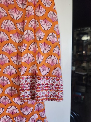 Sigrid Olsen Sz M Long Sleeve Embroidered Cotton Lightweight Top - Bild 4 von 11