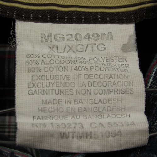 Camisa Wrangler De Colección Hombres Extra Grande Manga Larga Años 90 Vaquero Azul Occidental A Cuadros - Imagen 8 de 8
