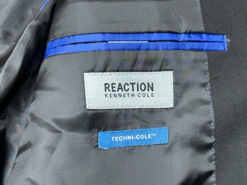 New 36S Kenneth Cole Reaction Slim Fit Black Dual Vent 2 Piece Suit FE5 - Picture 6 of 10