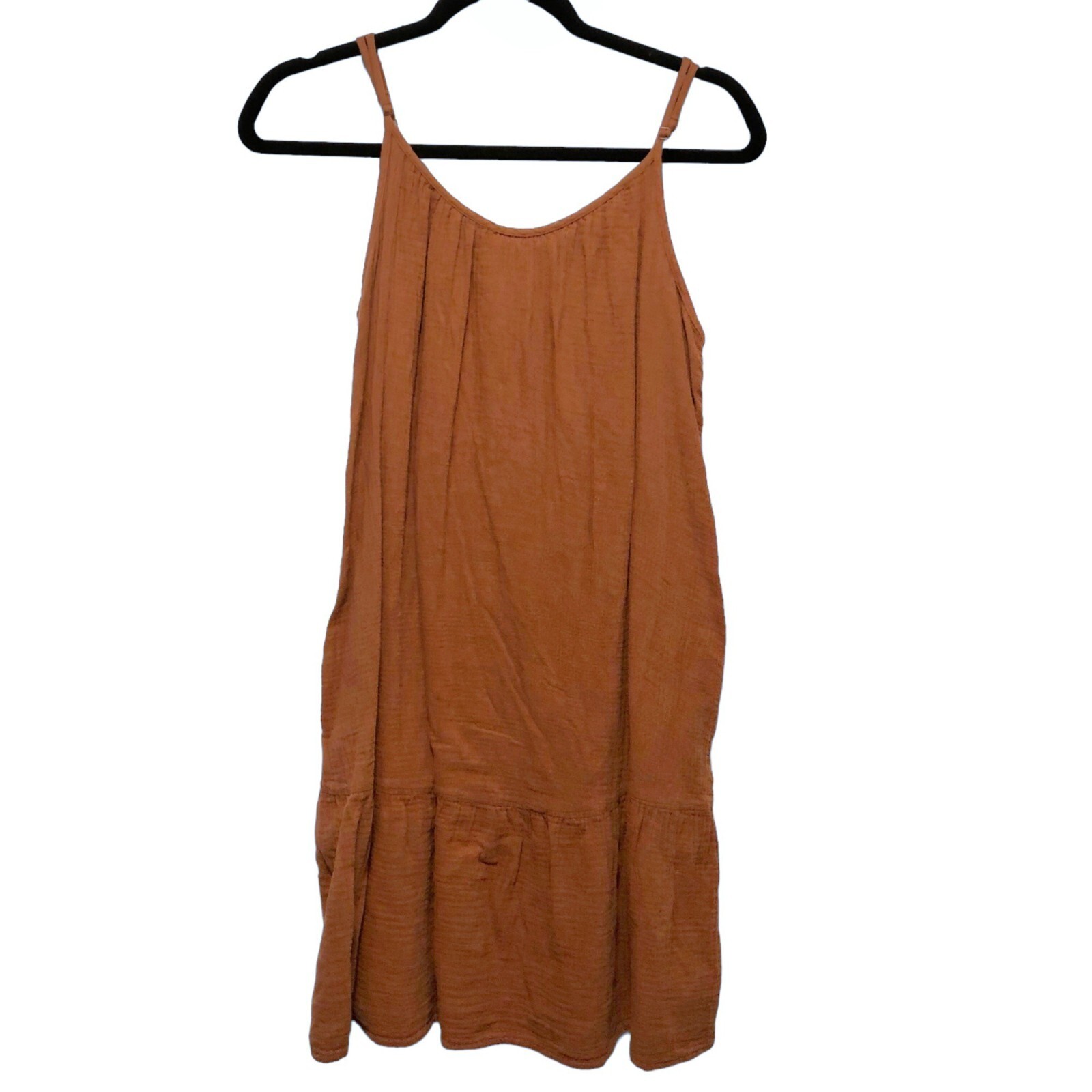 Universal Thread Solid Brown Scoop Neck Sleeveles… - image 1