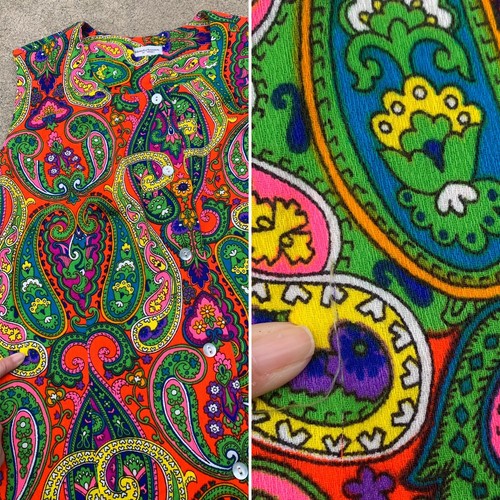 Vintage Liberty House Of Hawaii Blouse Top Psychedlic Paisley Floral Tiki Aloha - Picture 8 of 12