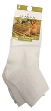 Cuddl Duds 3 Pair Low Cut Ankle Socks Womens Pink White Shoe Size 4-10 Soft Cozy