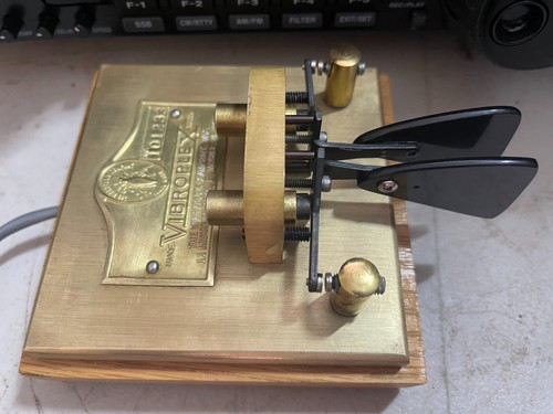 Rare VIBROPLEX BRASS SQUARE SPEED RACER IAMBIC key - Zdjęcie 2 z 5