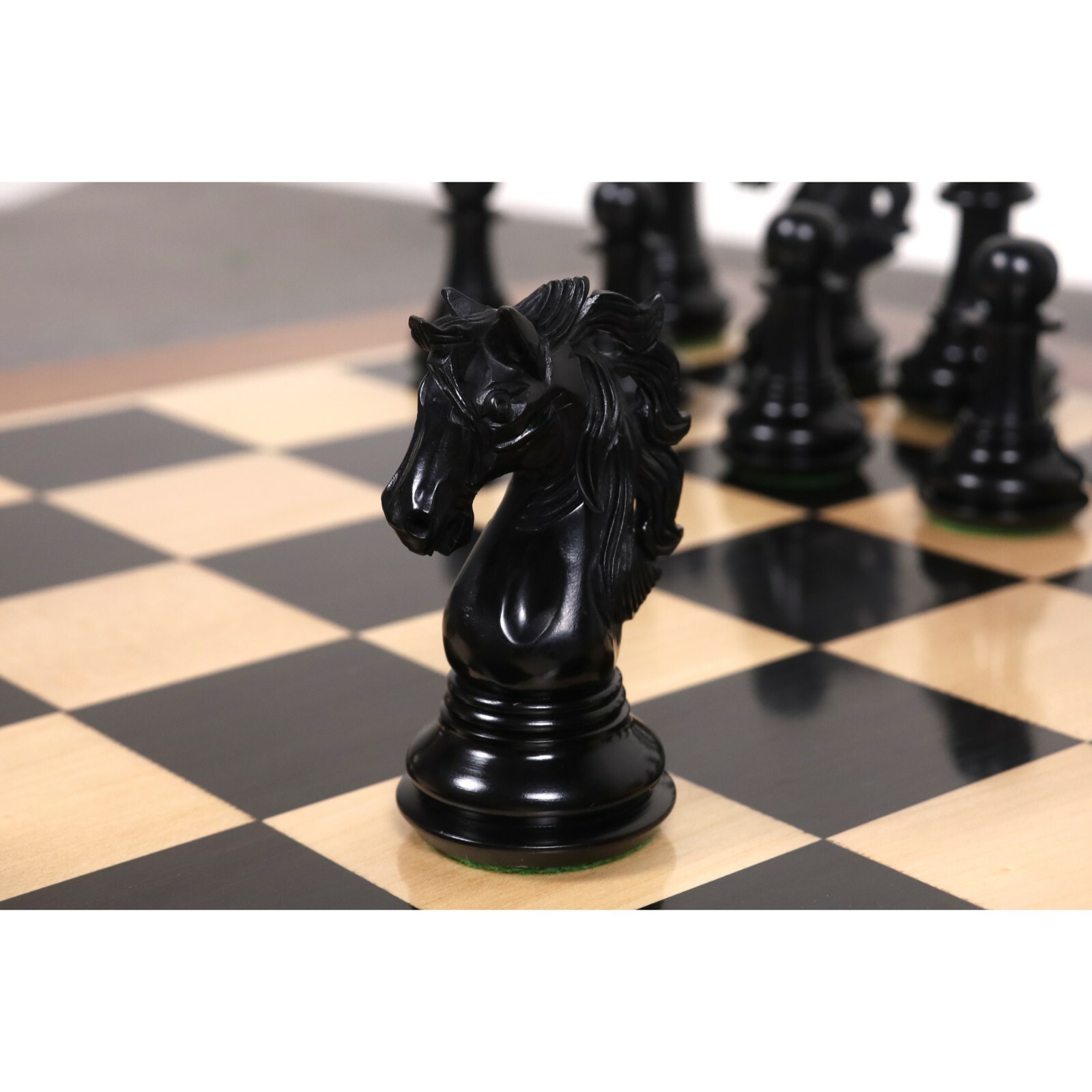 Set solo pezzi scacchi Staunton di lusso 4,6" Spartacus - legno di ebano - peso triplo - Foto 8 di 12
