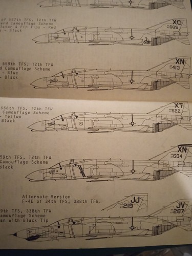Calcomanía 1/72 76 Microescala F-4C 4E Phantom 12 338 TFW para Hasegawa Esci Fujimi - Imagen 2 de 2