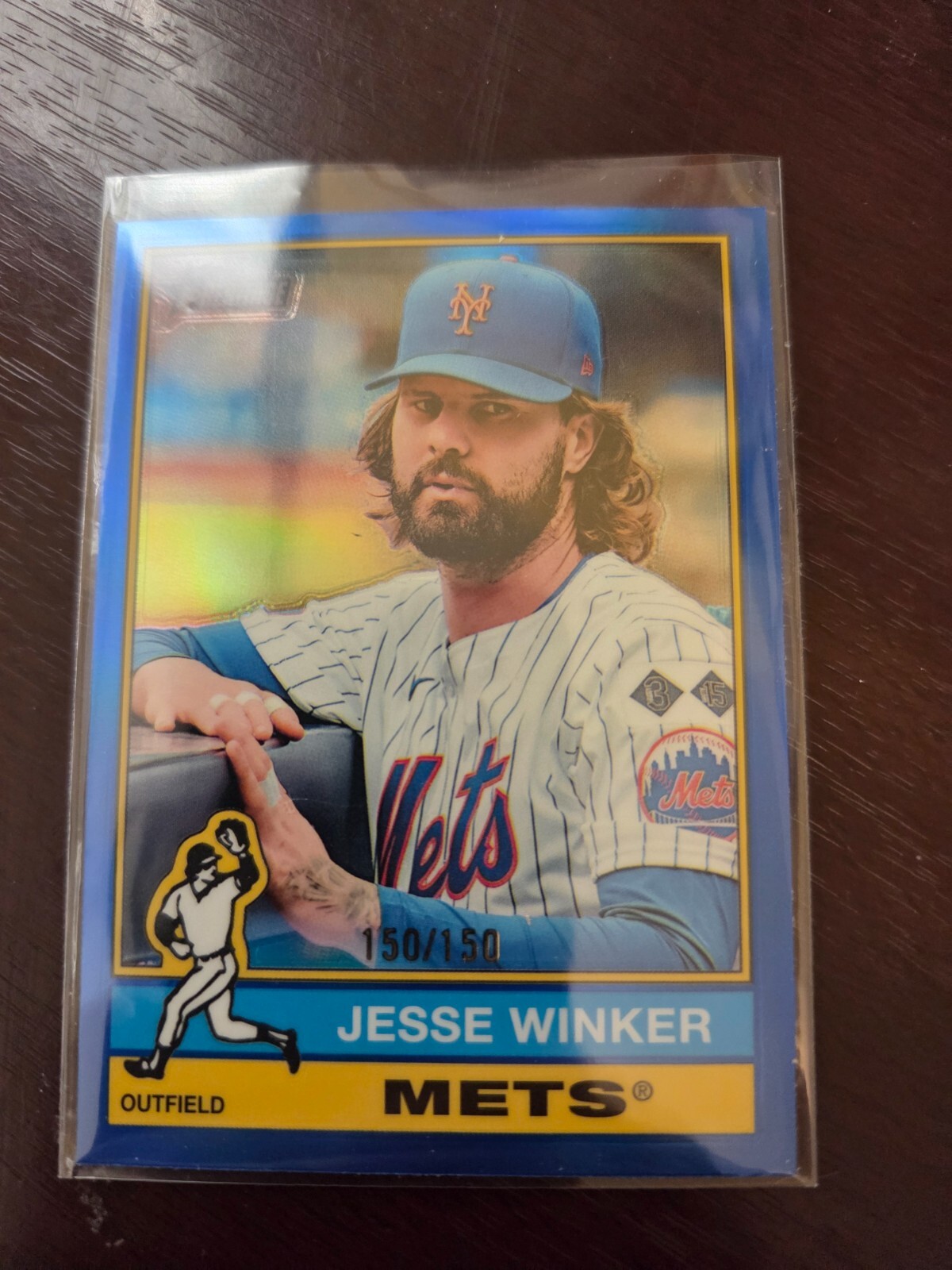 2025 Topps Heritage BLUE CHROME REFRACTOR #468 Jesse Winker Serial #150/150!