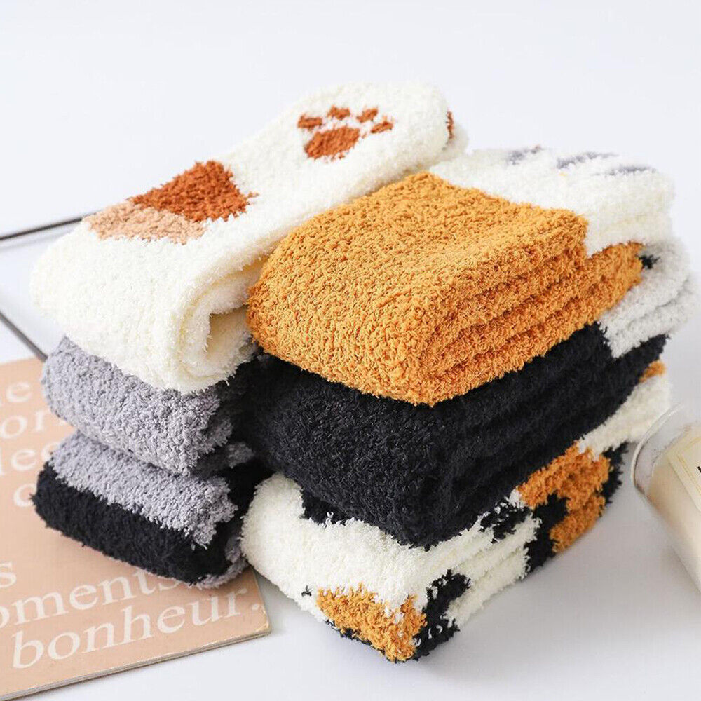 Damen Herren Katzenpfote Bettsocken Hüttensocken Winter Gestrickt Kuschelsocken Damen Herren Katzenpfote Bettsocken Hüttensocken Winter Gestrickt Kuschelsocken
