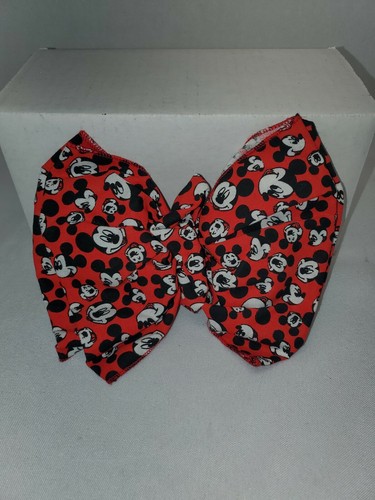 Vintage Disney Mickey Mouse Unlimited Hair Bow Barrette Face Print  red - Picture 1 of 6