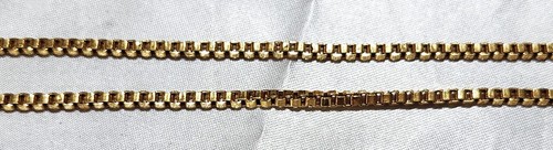 14k Yellow Gold 2.5 mm Box Chain Pin & Barrel Clasp 24 Inch Necklace 12.8 Grams - Picture 4 of 8
