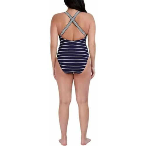 Nautica Women's Cross Back One PC SwimSuit - XL - Dark Blue - NWT - Picture 2 of 4