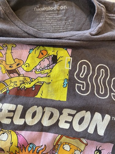 Nickelodeon 90’s Team Gray Tshirt Adult Large Cutoff - Picture 2 of 5