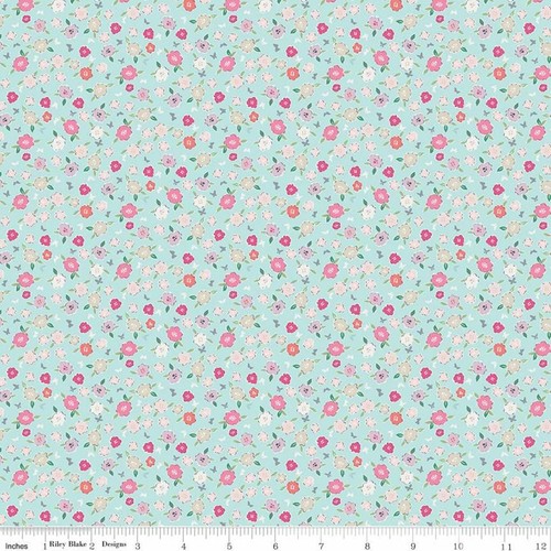 NEW Riley Blake Designs (Aqua Moments Blossom) 15 Yard Fabric Bolt - Picture 2 of 3
