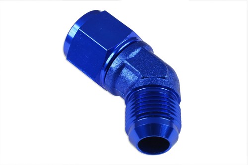 female-male AN4 45' fuel hose fitting adapter nipple Blue - Picture 2 of 4