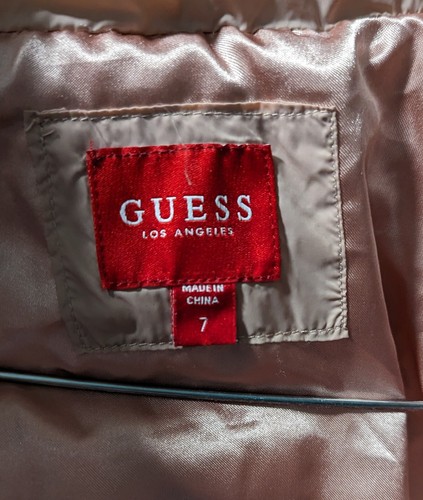Guess (Los Angeles) - Girl's Puffer Coat - Size 7 - Faded Pink Color - Picture 4 of 12