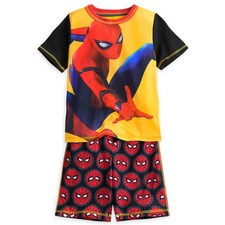 NWT Disney Store SpiderMan Shorts Shortie Sleep Set Boys Pajama Set PJ 4 5/6