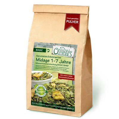 *250g* Midage-Kräuter BASIC Pulver, Kräuter für Hunde, BARF, Vitamin,Minerallien