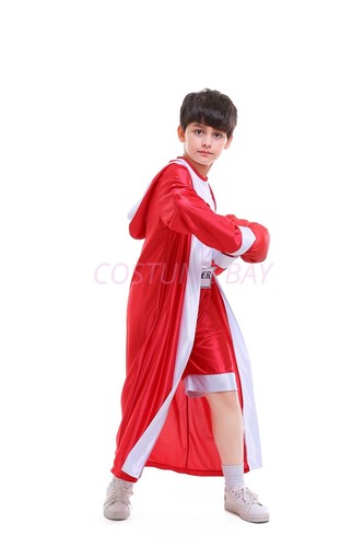 Mens Kids Black Boxer Champion Boxing Robe Hogan Sports Uniform Wrestler Costume - Afbeelding 15 van 24