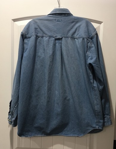 CHEROKEE LIGHT BLUE DENIM SHIRT JACKET / LARGE / 100% COTTON / LONG SLEEVE - Picture 5 of 6