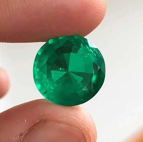 10.50 Cts Green Emerald , Top Quality Faceted Doublet Gemstone - Picture 4 of 5