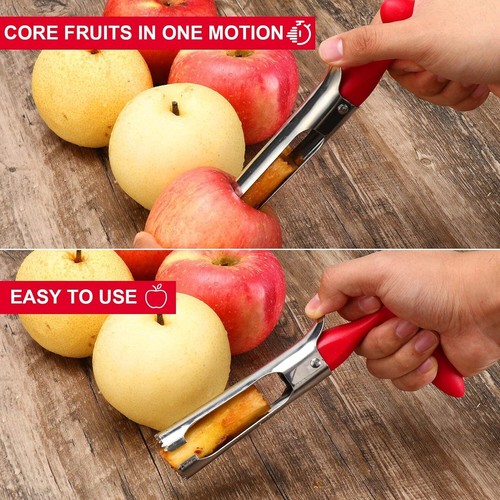 Fruta Manzana Corer Pera Herramientas Acero Inoxidable Cocina Giro Fácil Núcleo Removedor EE. UU. - Imagen 3 de 19
