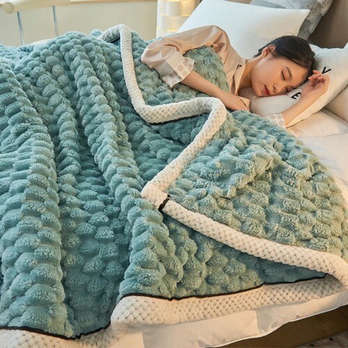 Coral Velvet Blanket Sofa Air Conditioning Blanket Single Small Blanket Farley - Bild 19 von 26