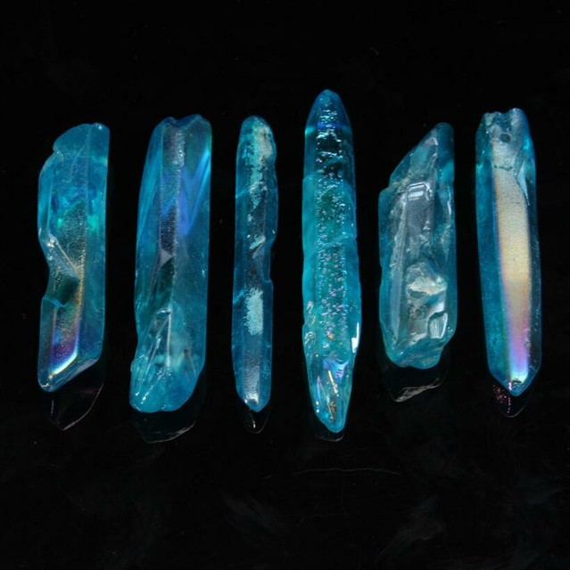 50G VERY POWERFUL & RARE BLUE AURA LEMURIAN SEED QUARTZ CRYSTAL HEALING POINT