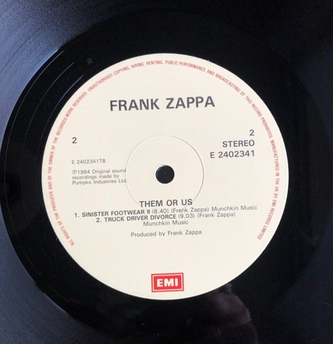 Frank Zappa - Them Or Us - (NM/NM) 1984 UK 1st Press 2xLP - EMI E2402341 - Picture 10 of 12