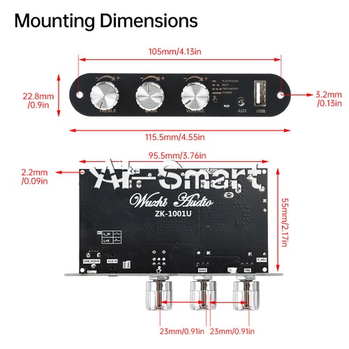 Placa amplificador de potencia de audio mono 2 piezas 100 W Bluetooth TPA3116D2 con modo TWS EE. UU. - Imagen 10 de 24