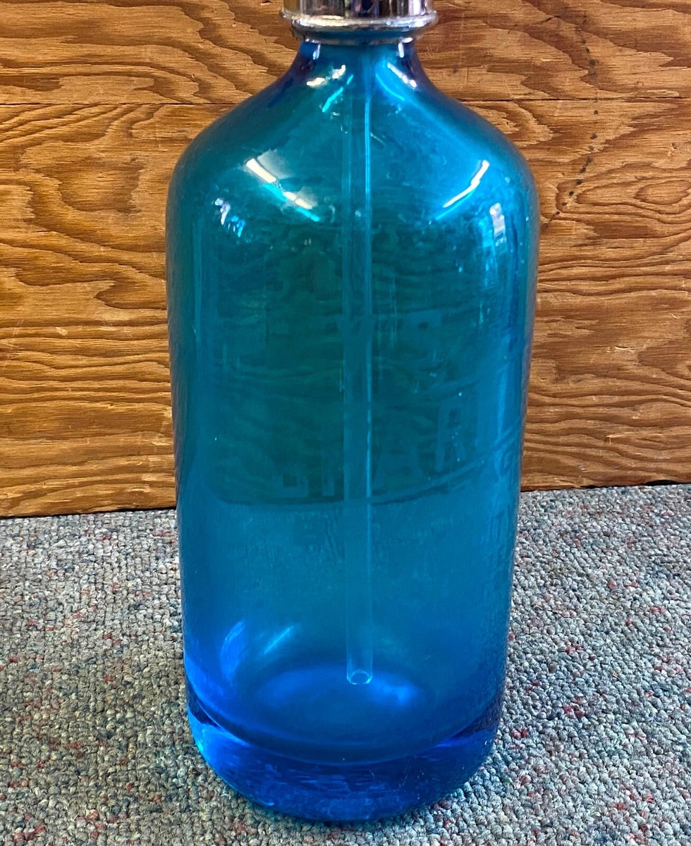 Vintage BLUE SELTZER BOTTLE Irv's Sparkling Union City NJ