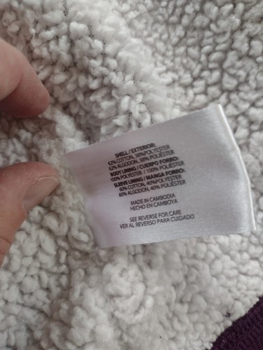 Orvis Hoodie Jacket Women's Large Fleece/Sherpa Lined Full-Zip  Pockets Purple  - Picture 11 of 12