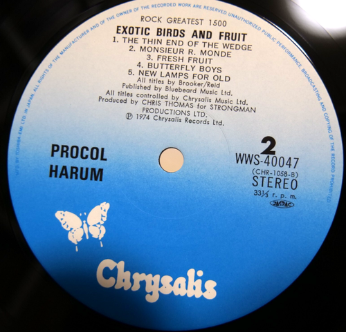 PROCOL HARUM / EXOTIC BIRDS AND FRUIT JAPAN ISSUE LP W/OBI, INSERT - Picture 8 of 8
