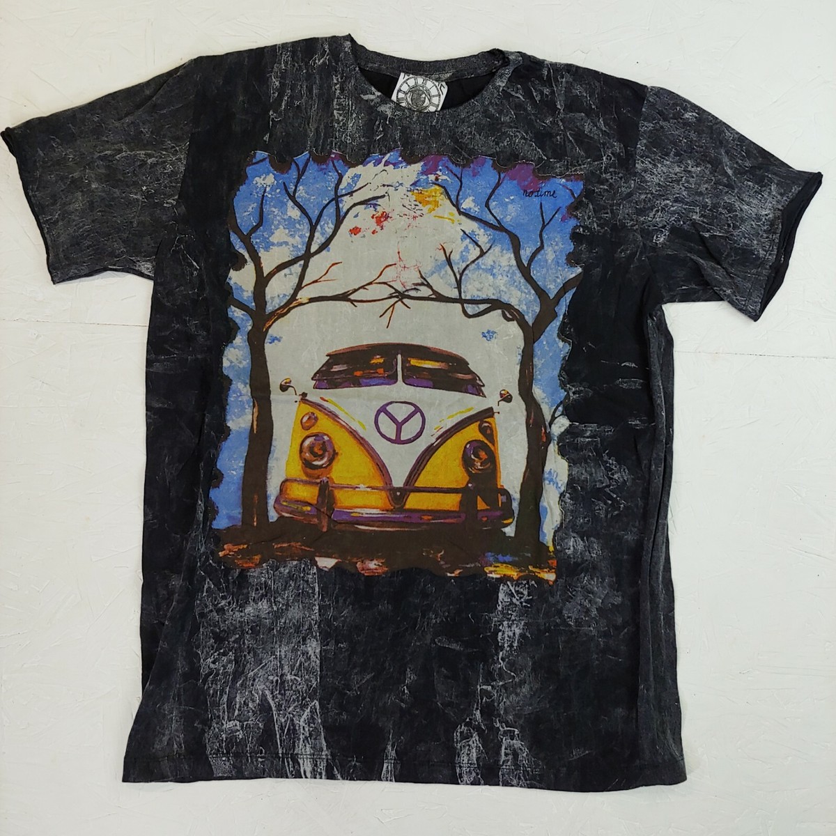 No Time T shirt Made Thailand VW Van Tie Dye Acid Wash large yoga hippie eBay