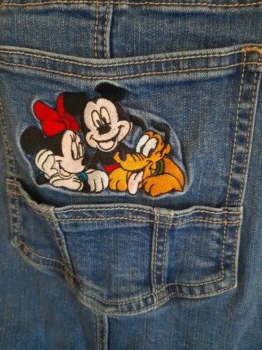 Disney Romper Overslls Women’s Mickey Minnie and Pluto Jean Shorts Sz 24 Plus - Picture 2 of 6
