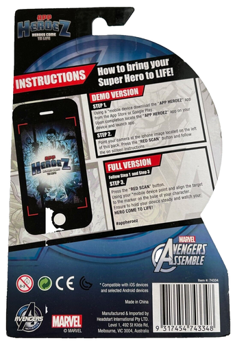 Hasbro Marvel App Heroez 3.75" Figure - CAPTAIN AMERICA Avengers Series 1 #74334 - Imagen 3 de 3