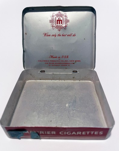 du Maurier Columbia Tobacco Co. NY Cigarette Tin - Tax Stamp- Bauhuas - Art Deco - Picture 3 of 4