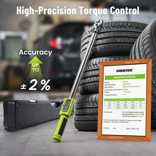 Digital Torque Wrench 1/2" Drive ±2% Accuracy Peak Modes 72Tooth Ratchet Head - Picture 4 of 8
