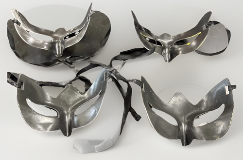 VTG Lot 4 Phoenician Masquerade Cat Eye Masks Gold Bronze Silver Tone Halloween - Picture 14 of 18