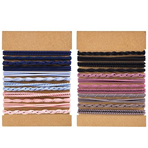 24pcs Hair Tie Bracelets, Morandi Elastic Hair Bands Decorative Boho Hair - Picture 1 of 6