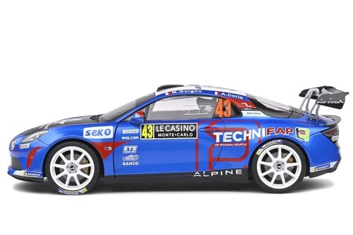 SOLIDO 1:18 2021 ALPINE A110 RALLY MONTE CARLO #43 DIE-CAST BLUE S1801614 - Picture 4 of 5