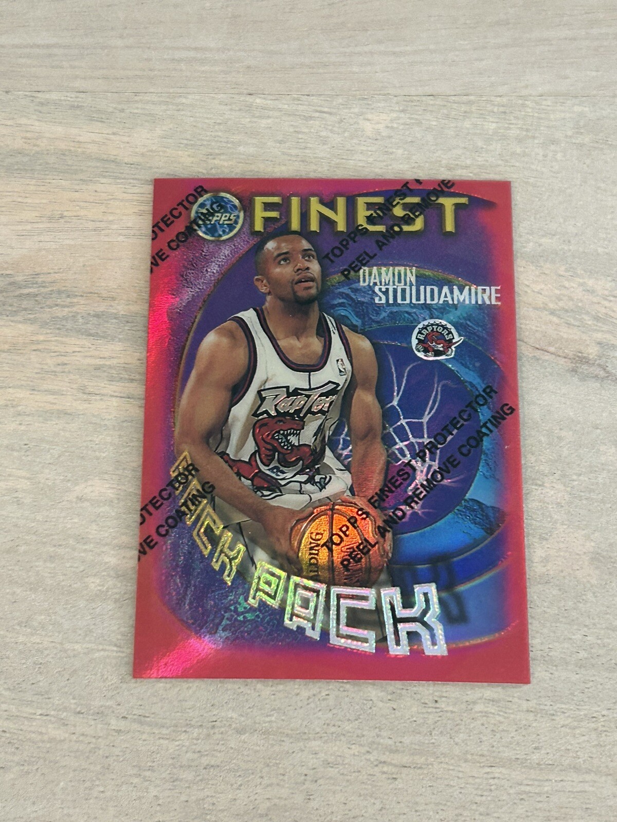 1995-96 Finest Damon Stoudamire Test Refractor Rack Pack RC Very Rare Raptors