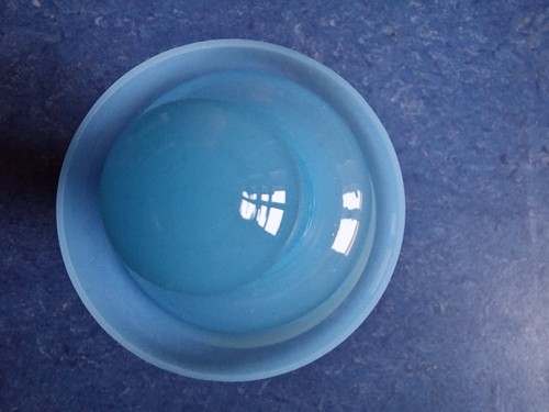 Glasgefäß mit Deckel * hellblau * 26 cm hoch * irisierend * - Bild 3 von 11