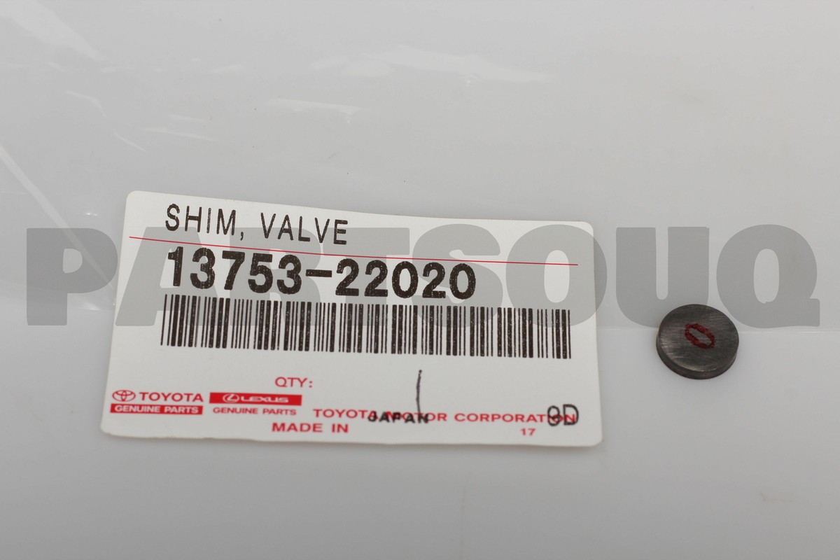 1375322020 Genuine Toyota SHIM, VALVE ADJUSTING 13753-22020