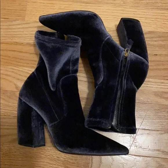 Botines PRADA Azul/Gris TERCIOPELO ELÁSTICO Punta Talla 7.5 Foto 3 de 4