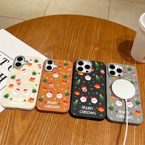 Case For iPhone 16 Pro Max 15 14 13 12 Christmas Magnetic Leather Magsafe Cover - Zdjęcie 2 z 16
