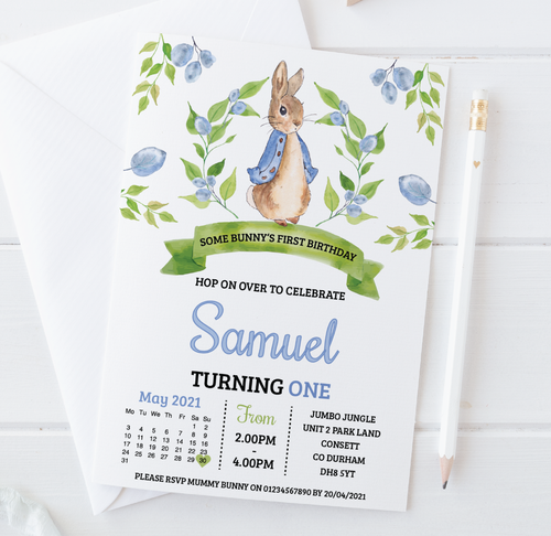 Personalised Floral Peter Rabbit Invitations Jemima Puddleduck Invites x10 - Picture 2 of 4