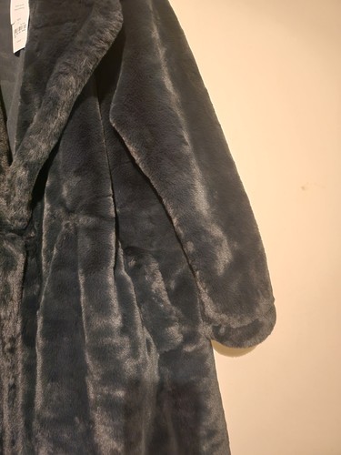 French Connection Ladies Dark Springs Fur Coat, Size Large - Picture 2 of 5