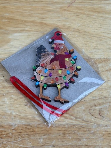 Chicken Rooster Hen Bundle Platter, Bookmark, Keychain, Christmas Ornament Gifts - Picture 7 of 17
