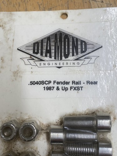 Diamon Eng POLISHED STAINLESS ๐ Harley 86-99 FXST Rear Fender Rail Hardware - Picture 2 of 4